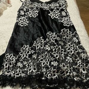 Jones New York Black and White Embellished Mini Skirt